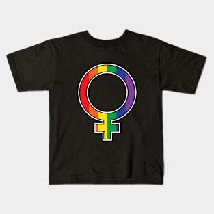 Rainbow Female Symbol Kids T-Shirt